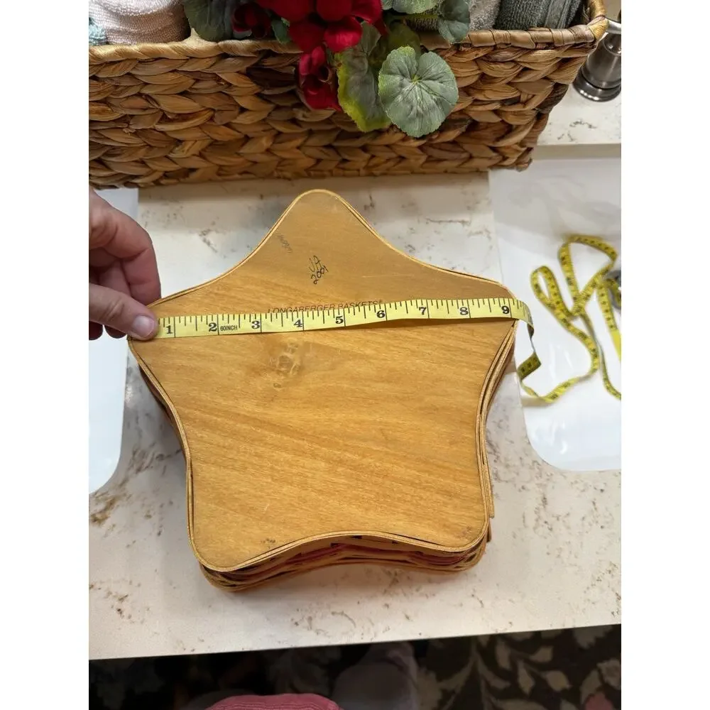 Longaberger Christmas Collection 2001 Shining Star Basket Liner Lid Preowned